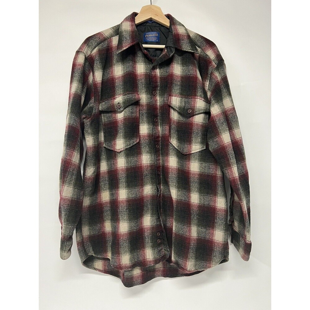 Pendleton Wool Shirt Large Plaid Button Up